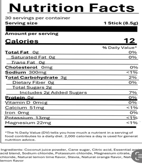 Super Hydrate 47 Nutritional Facts